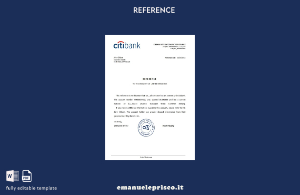 modello di riferimento Citibank olandese in stile verificato
